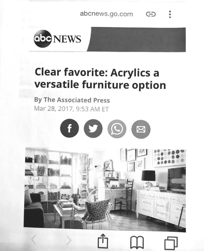 This image has an empty alt attribute; its file name is Clear-Favorite-Acrylics-a-Versatile-Furniture-Option-ABC-national-news-2017-831x1024.jpg